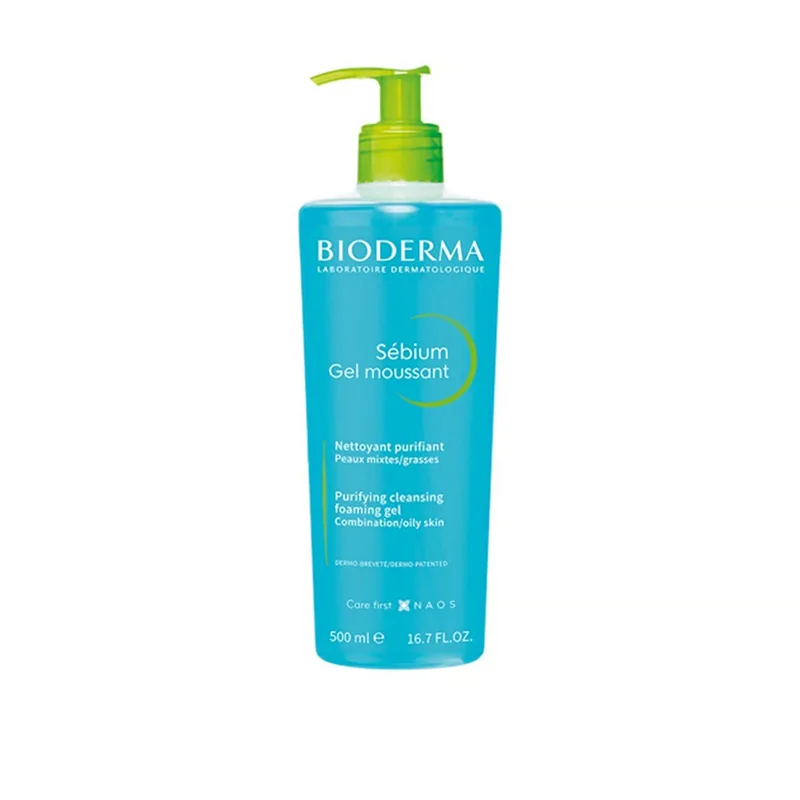 Bioderma Sebium ژل شستشوی پوست چرب بایودرما سبیوم مدل SEBIUM GEL MOUSSANT حجم ۵۰۰ میل