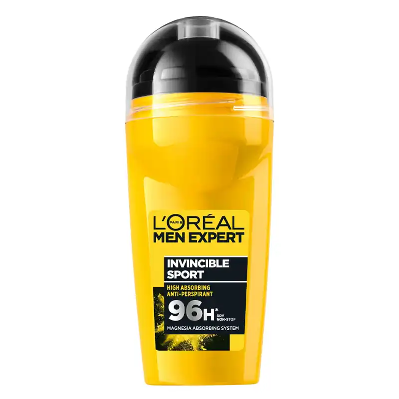 LOreal رول ضد تعریق مردانه ۹۶ ساعته لورآل مدل INVINCIBLE SPORT حجم ۵۰ میلی لیتر