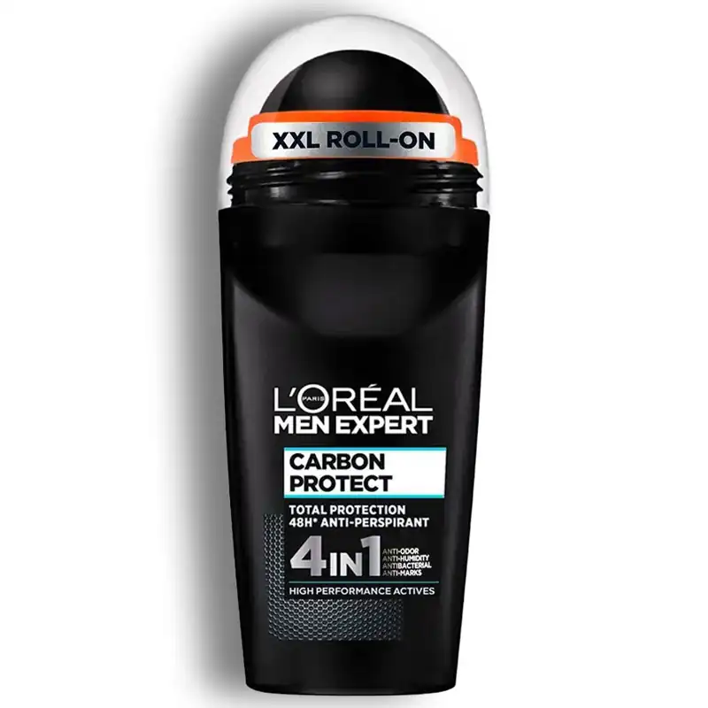 LOreal رول ضد تعریق مردانه 48 ساعته ۵ در ۱ لورآل مدل CARBON PROTECT حجم ۵۰ میل